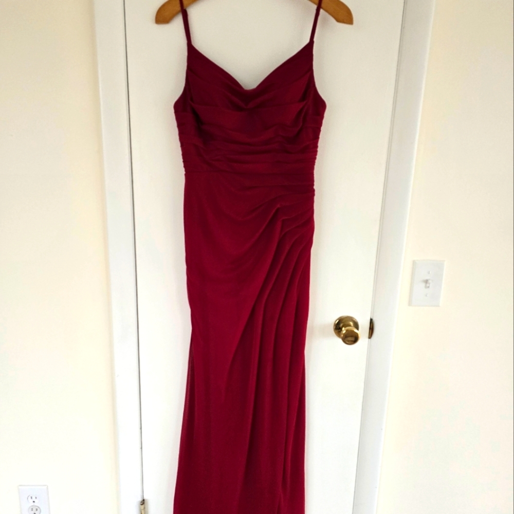 Azazie Burgundy Bridesmaid Dress Deandra